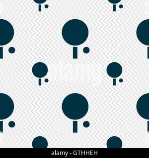 table tennis icon sign. Seamless pattern with geometric texture. Vector Stock Vector