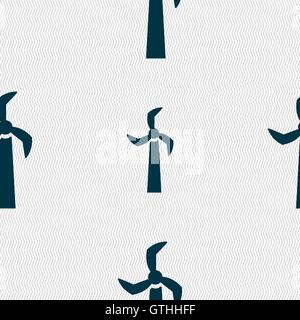 Windmill icon sign. Seamless pattern with geometric texture. Vector Stock Vector
