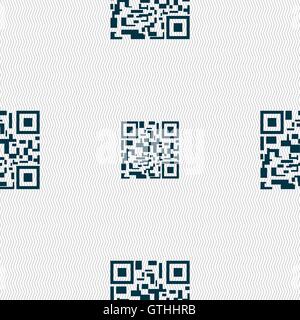 Barcode Icon sign. Seamless pattern with geometric texture. Vector Stock Vector