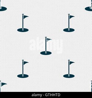 Golf icon sign. Seamless pattern with geometric texture. Vector Stock Vector