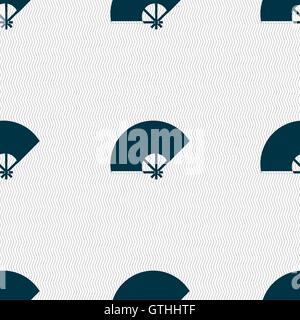 Fan icon sign. Seamless pattern with geometric texture. Vector Stock Vector
