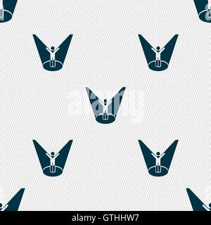 Spotlight icon sign. Seamless pattern with geometric texture. Vector Stock Vector