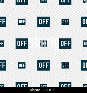 OFF icon sign. Seamless pattern with geometric texture. Vector Stock Vector