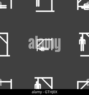 Suicide concept icon sign. Seamless pattern on a gray background. Vector Stock Vector