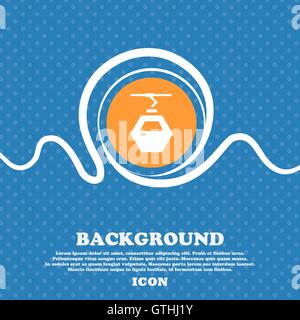 Cableway cabin icon sign. Blue and white abstract background flecked with space for text and your design. Vector Stock Vector