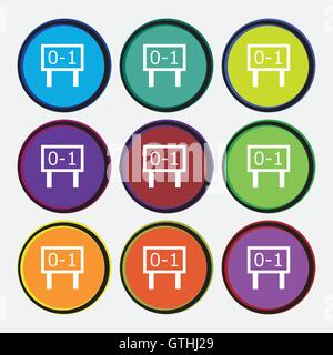 Scoreboard icon sign. Nine multi colored round buttons. Vector Stock Vector