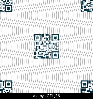 Barcode Icon sign. Seamless pattern with geometric texture. Vector Stock Vector