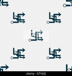 Transfer icon sign. Seamless pattern with geometric texture. Vector Stock Vector