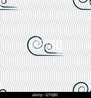 wind icon sign. Seamless pattern with geometric texture. Vector Stock Vector