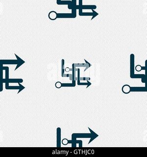 Transfer icon sign. Seamless pattern with geometric texture. Vector Stock Vector