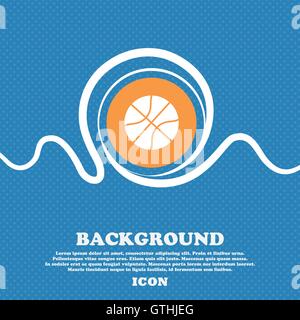 Basketball icon sign. Blue and white abstract background flecked with space for text and your design. Vector Stock Vector