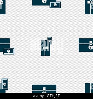 chest icon sign. Seamless pattern with geometric texture. Vector Stock Vector