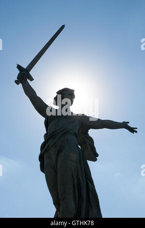 Volgograd, Russia - June 27, 2016:Motherland Calls is a statue in Mamayev Kurgan in Volgograd, Russia, commemorating the Battle Stock Photo