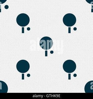 table tennis icon sign. Seamless pattern with geometric texture. Vector Stock Vector