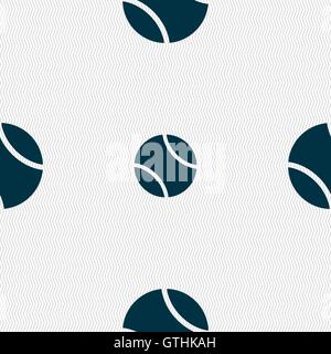 tennis ball icon sign. Seamless pattern with geometric texture. Vector Stock Vector