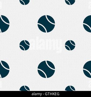 tennis ball icon sign. Seamless pattern with geometric texture. Vector Stock Vector