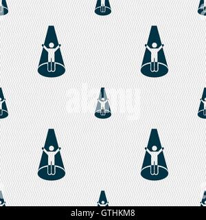 Spotlight icon sign. Seamless pattern with geometric texture. Vector Stock Vector