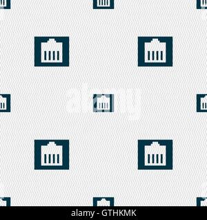 Internet cable, RJ-45 icon sign. Seamless pattern with geometric texture. Vector Stock Vector