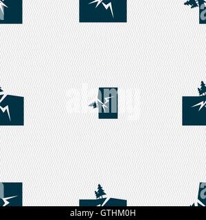 Property insurance icon sign. Seamless pattern with geometric texture. Vector Stock Vector