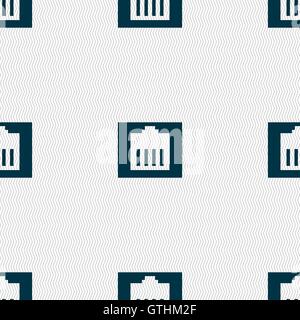 Internet cable, RJ-45 icon sign. Seamless pattern with geometric texture. Vector Stock Vector