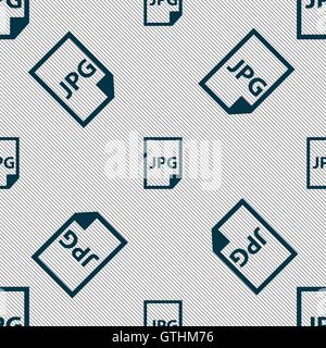 Jpg file icon sign. Seamless pattern with geometric texture. Vector Stock Vector