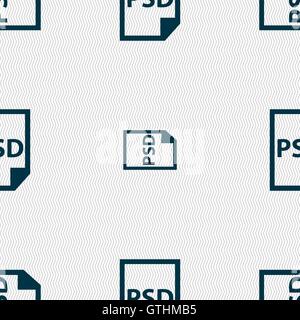 PSD Icon sign. Seamless pattern with geometric texture. Vector Stock Vector