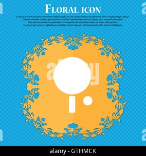 table tennis icon icon. Floral flat design on a blue abstract background with place for your text. Vector Stock Vector