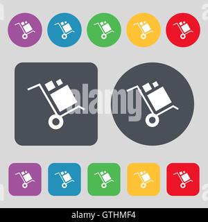 Lifting platform icon set. Flat set of 9 lifting platform vector icons ...