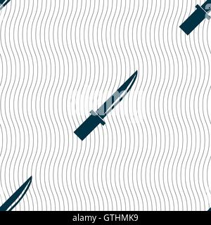 knife icon sign. Seamless pattern with geometric texture. Vector Stock Vector