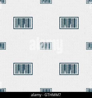 Barcode Icon sign. Seamless pattern with geometric texture. Vector Stock Vector