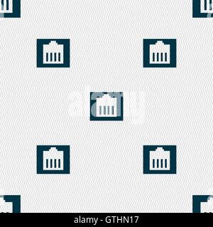 Internet cable, RJ-45 icon sign. Seamless pattern with geometric texture. Vector Stock Vector