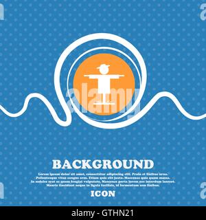 Scarecrow icon sign. Blue and white abstract background flecked with space for text and your design. Vector Stock Vector