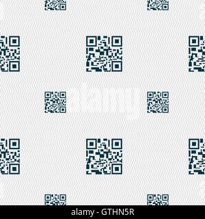 Barcode Icon sign. Seamless pattern with geometric texture. Vector Stock Vector