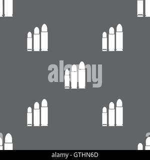 bullet Icon sign. Seamless pattern on a gray background. Vector Stock Vector