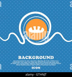 Bread icon sign. Blue and white abstract background flecked with space for text and your design. Vector Stock Vector