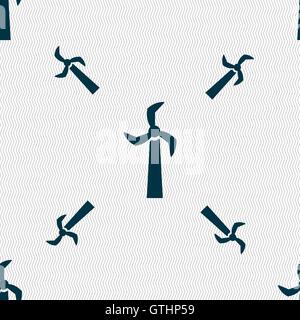 Windmill icon sign. Seamless pattern with geometric texture. Vector Stock Vector
