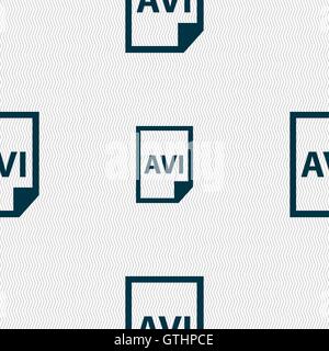 AVI Icon sign. Seamless pattern with geometric texture. Vector Stock Vector