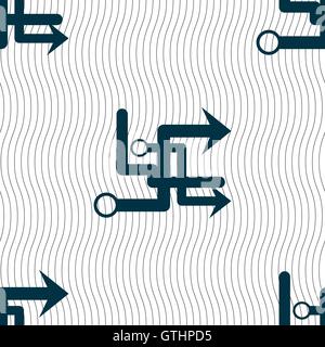 Transfer icon sign. Seamless pattern with geometric texture. Vector Stock Vector