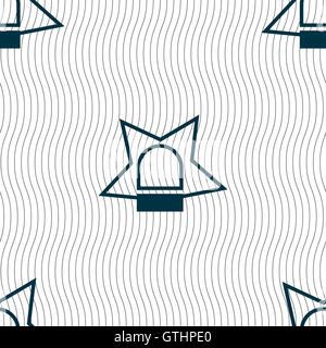 Police single icon sign. Seamless pattern with geometric texture. Vector Stock Vector