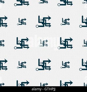 Transfer icon sign. Seamless pattern with geometric texture. Vector Stock Vector