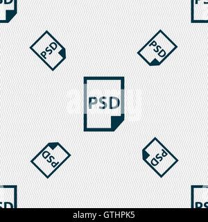 PSD Icon sign. Seamless pattern with geometric texture. Vector Stock Vector