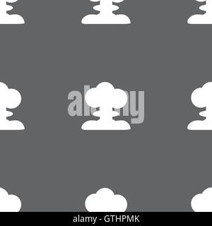 Explosion Icon sign. Seamless pattern on a gray background. Vector Stock Vector