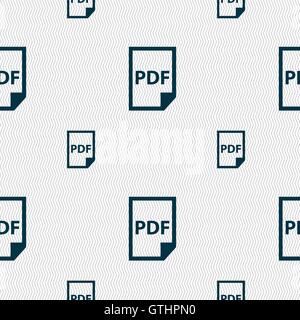 PDF Icon. sign. Seamless pattern with geometric texture. Vector Stock Vector