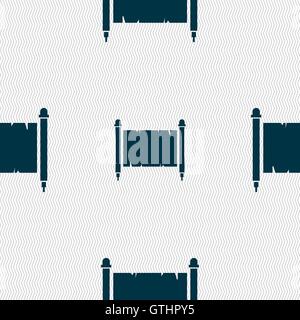 Ancient parchment sheet of paper sign. Seamless pattern with geometric texture. Vector Stock Vector