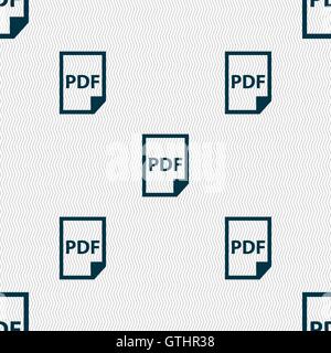PDF Icon. sign. Seamless pattern with geometric texture. Vector Stock Vector