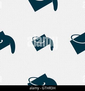 Paint bucket icon sign. Seamless pattern with geometric texture. Vector Stock Vector