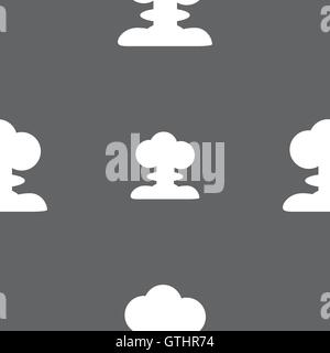 Explosion Icon sign. Seamless pattern on a gray background. Vector Stock Vector