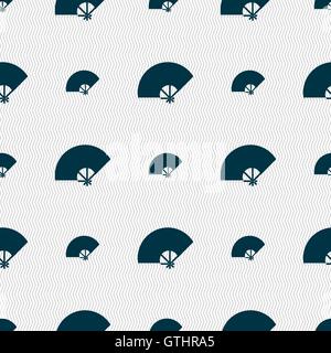 Fan icon sign. Seamless pattern with geometric texture. Vector Stock Vector