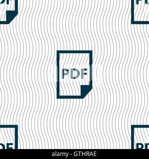 PDF Icon. sign. Seamless pattern with geometric texture. Vector Stock Vector