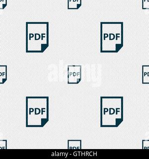 PDF Icon. sign. Seamless pattern with geometric texture. Vector Stock Vector